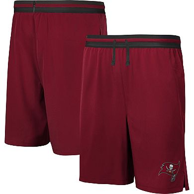 Men's Red Tampa Bay Buccaneers Cool Down Tri-Color Elastic Training Shorts