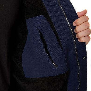 Men's Smith's Workwear Sherpa-Lined Duck Canvas Hooded Work Jacket