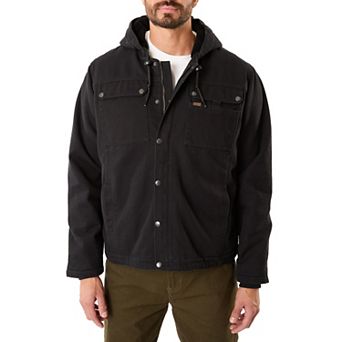 Men's Smith's Workwear Sherpa-Lined Duck Canvas Hooded Work Jacket