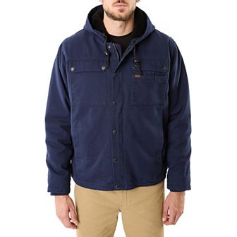 Men's Smith's Workwear Sherpa-Lined Duck Canvas Hooded Work Jacket