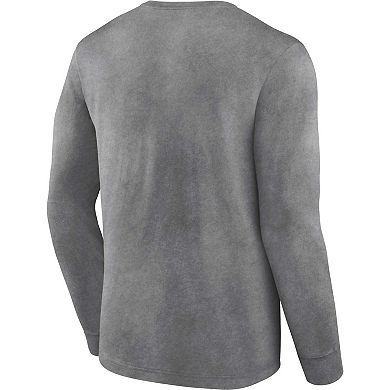 Men's Fanatics Branded Heather Charcoal New Orleans Saints Washed Primary Long Sleeve T-Shirt