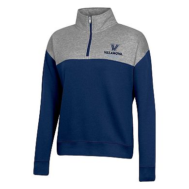 Women's Champion  Navy Villanova Wildcats Color-Blocked Quarter-Zip Sweatshirt