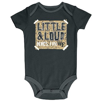 Infant Champion Black/Gray/White Wake Forest Demon Deacons 3-Pack Bodysuit Set