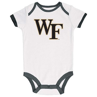 Infant Champion Black/Gray/White Wake Forest Demon Deacons 3-Pack Bodysuit Set