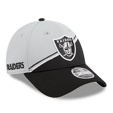 Men's New Era Gray/Black Las Vegas Raiders 2023 Sideline 9FORTY Adjustable Hat