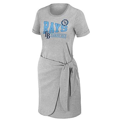 Women's WEAR by Erin Andrews Heather Gray Tampa Bay Rays Knotted T-Shirt Dress