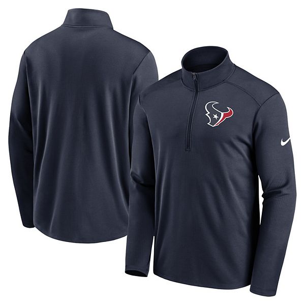 Men's Nike Navy Houston Texans Logo Pacer Performance Half-Zip Jacket