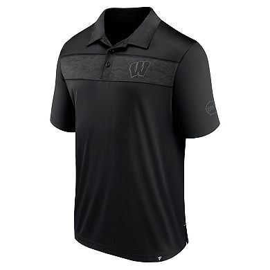 Men's Fanatics Branded Black Wisconsin Badgers OHT Military Appreciation Polo