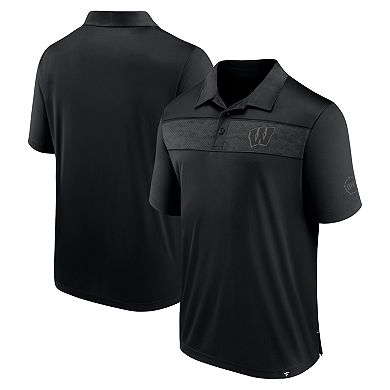 Men's Fanatics Branded Black Wisconsin Badgers OHT Military Appreciation Polo