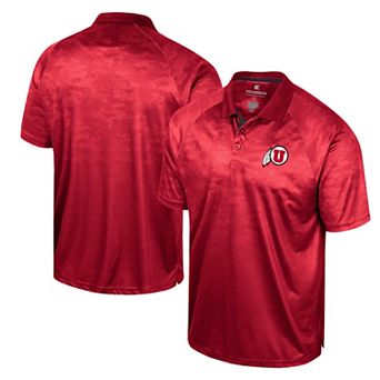 Men's Colosseum Red Utah Utes Honeycomb Raglan Polo