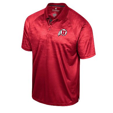 Men's Colosseum Red Utah Utes Honeycomb Raglan Polo