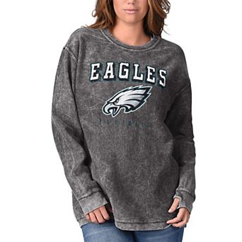 Women's G-III 4Her by Carl Banks Black Philadelphia Eagles Comfy Cord Pullover Sweatshirt