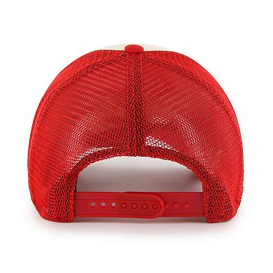 Men's '47 Cream/Red Los Angeles Angels Breakout MVP Trucker Adjustable Hat