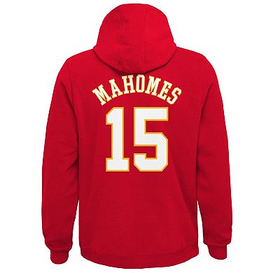 Youth Patrick Mahomes Red Kansas City Chiefs Mainliner Player Name & Number Pullover Hoodie