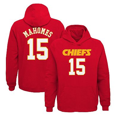 Youth Patrick Mahomes Red Kansas City Chiefs Mainliner Player Name & Number Pullover Hoodie