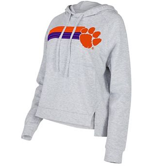 Women's Concepts Sport Gray Clemson Tigers Cedar Tri-Blend Raglan Pullover Hoodie