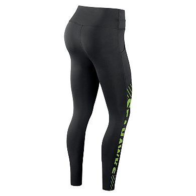 Women's Nike Black Seattle Seahawks Yard Line Crossover Leggings