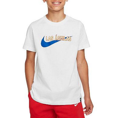 Youth Nike White Club America Swoosh T-Shirt