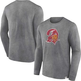 Men's Fanatics Branded Heather Charcoal Tampa Bay Buccaneers Washed Primary Long Sleeve T-Shirt