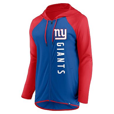 Women's Fanatics Branded Royal/Red New York Giants Forever Fan Full-Zip Hoodie