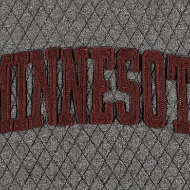 Women's Pressbox Heather Charcoal Minnesota Golden Gophers Moose Quilted Pullover Sweatshirt