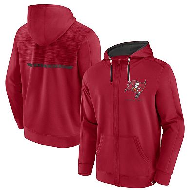 Men's Fanatics Branded Red Tampa Bay Buccaneers Defender Evo Full-Zip Hoodie