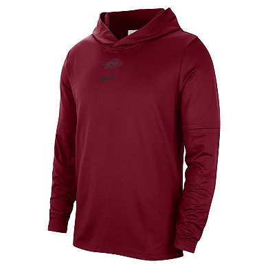 Men's Nike Cardinal Arkansas Razorbacks Player Hoodie Long Sleeve Performance T-Shirt