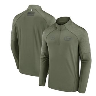 Men's Fanatics Branded Olive Florida Gators OHT Military Appreciation Titan Raglan Quarter-Zip Jacket