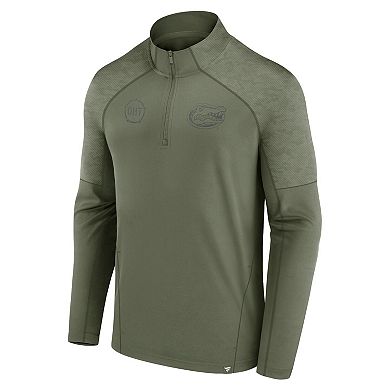 Men's Fanatics Branded Olive Florida Gators OHT Military Appreciation Titan Raglan Quarter-Zip Jacket