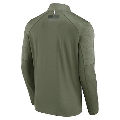Men's Fanatics Branded Olive Florida Gators OHT Military Appreciation Titan Raglan Quarter-Zip Jacket