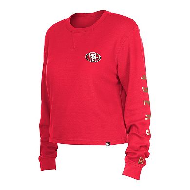 Women's New Era Scarlet San Francisco 49ers Sport Night Thermal Long Sleeve T-Shirt