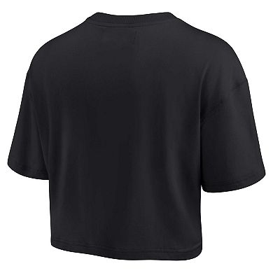 Women's Fanatics Signature Black Golden State Warriors Super Soft Boxy Cropped T-Shirt