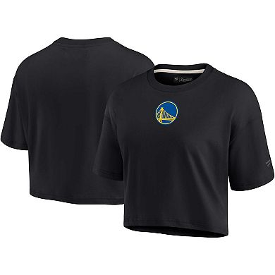Women's Fanatics Signature Black Golden State Warriors Super Soft Boxy Cropped T-Shirt