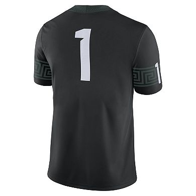 Men's Nike #1 Black Michigan State Spartans Alternate Football Game Jersey