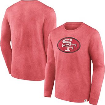 Men's Fanatics Branded Scarlet San Francisco 49ers Washed Primary Long Sleeve T-Shirt