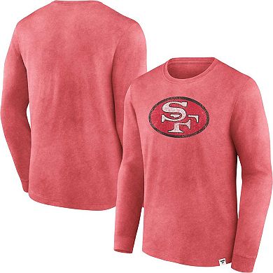 Men's Fanatics Branded  Scarlet San Francisco 49ers Washed Primary Long Sleeve T-Shirt