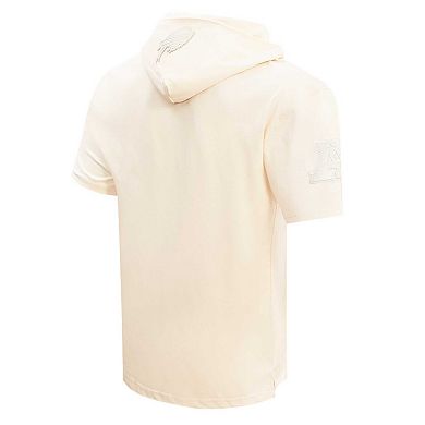 Men's Josh Allen Oatmeal Buffalo Bills Player Name & Number Neutral Short Sleeve Pullover Hoodie