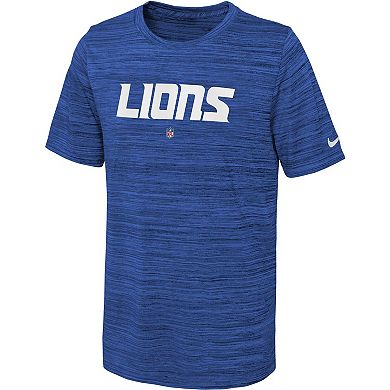 Youth Nike Blue Detroit Lions Sideline Velocity Performance T-Shirt