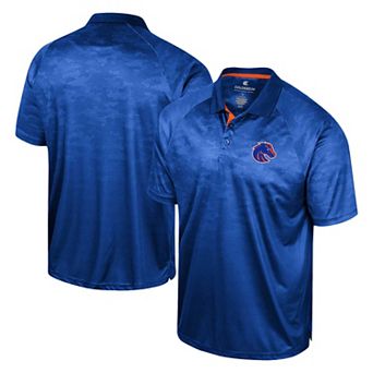 Men's Colosseum Royal Boise State Broncos Honeycomb Raglan Polo