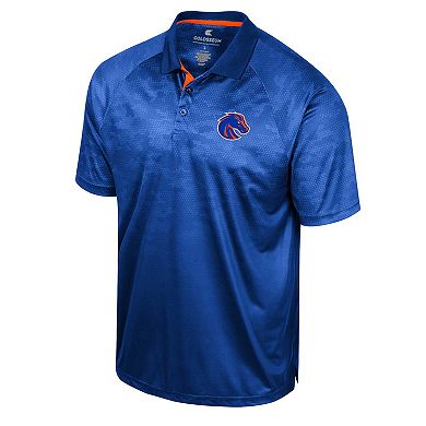 Men's Colosseum Royal Boise State Broncos Honeycomb Raglan Polo