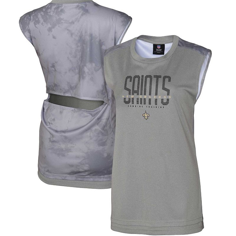 Women's Gray New Orleans Saints No Sweat Tank Top,