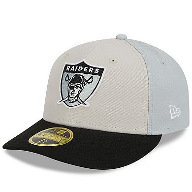 Men's New Era  Cream/Black Las Vegas Raiders 2023 Sideline Historic Low Profile 59FIFTY Fitted Hat