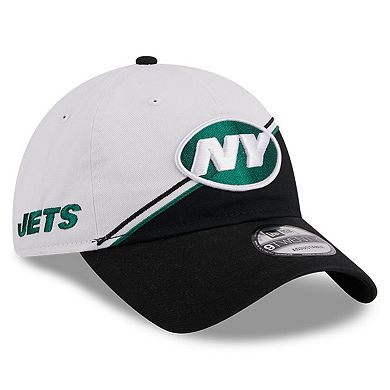 Men's New Era White/Black New York Jets 2023 Sideline 9TWENTY Adjustable Hat