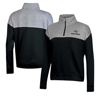 Women's Champion Black Wake Forest Demon Deacons Color-Blocked Quarter-Zip Sweatshirt