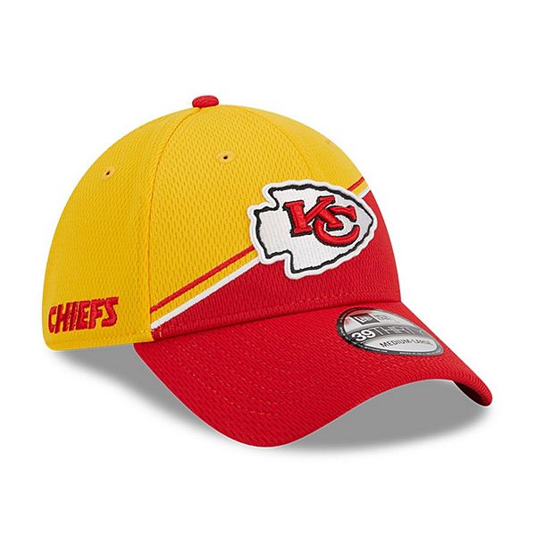 Men's New Era Gold/Red Kansas City Chiefs 2023 Sideline 39THIRTY Flex Hat