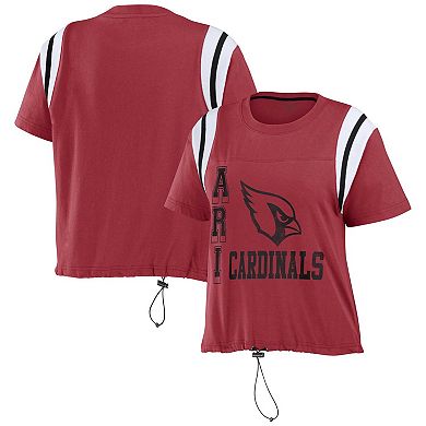 Women's WEAR by Erin Andrews Cardinal Arizona Cardinals Cinched Colorblock T-Shirt