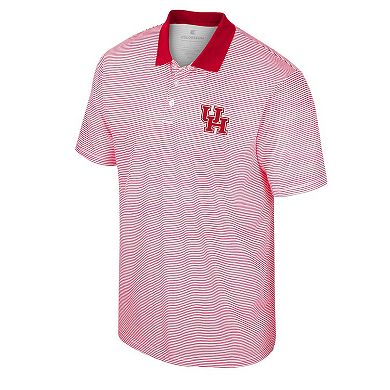 Men's Colosseum White Houston Cougars Print Stripe Polo