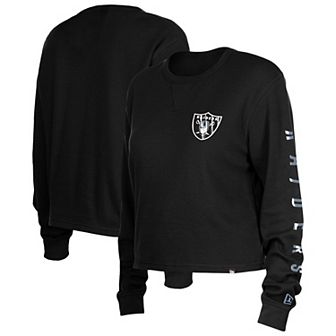 Women's New Era Black Las Vegas Raiders Sport Night Thermal Long Sleeve T-Shirt