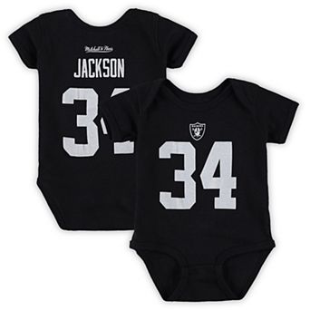 Infant Mitchell & Ness Bo Jackson Black Las Vegas Raiders Mainliner Retired Player Name & Number Bodysuit