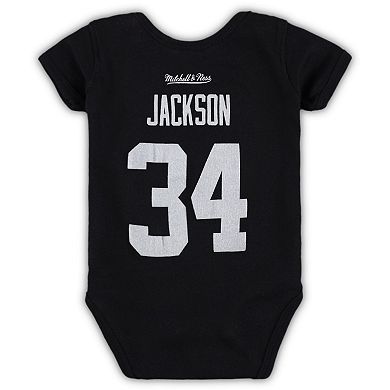 Infant Mitchell & Ness Bo Jackson Black Las Vegas Raiders Mainliner Retired Player Name & Number Bodysuit